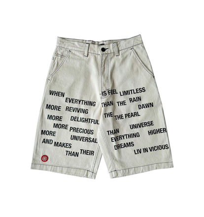 WHITE TWILL PANTS - LIV IN MILLE