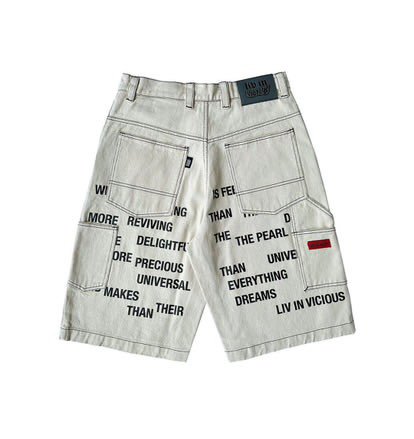 WHITE TWILL PANTS - LIV IN MILLE