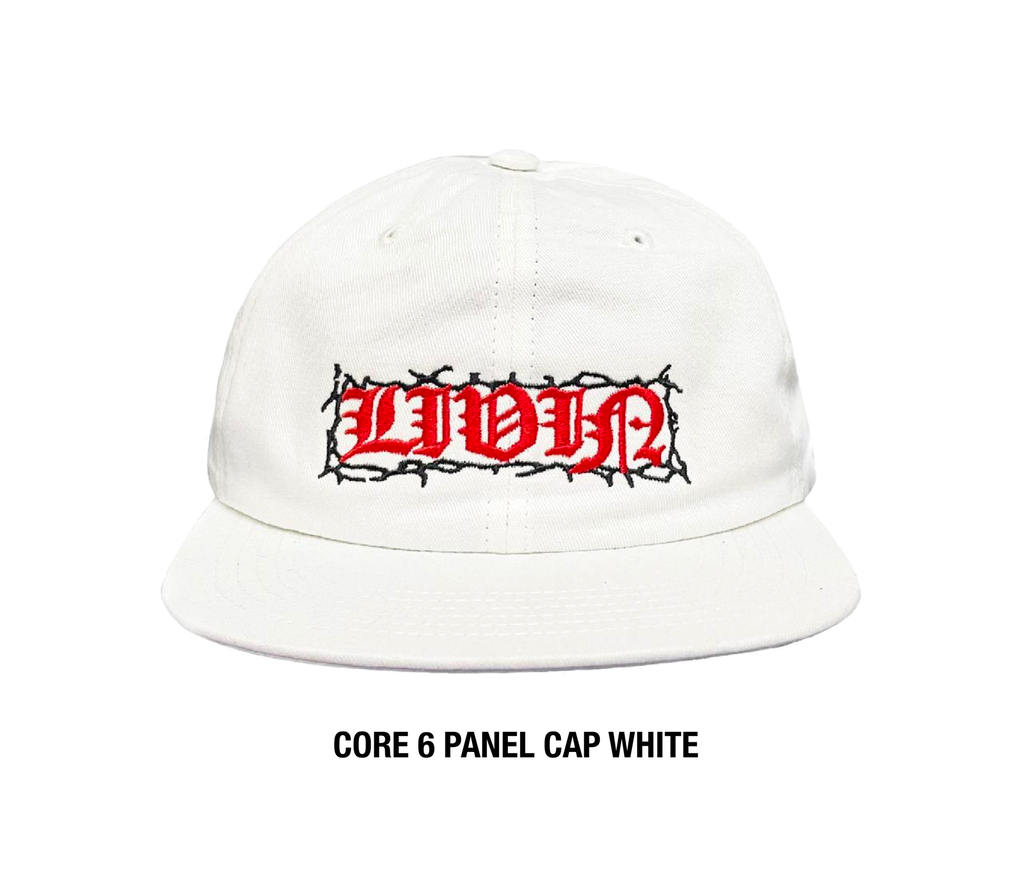 CORE LOGO PANEL CAPS WHITE - LIV IN MILLE