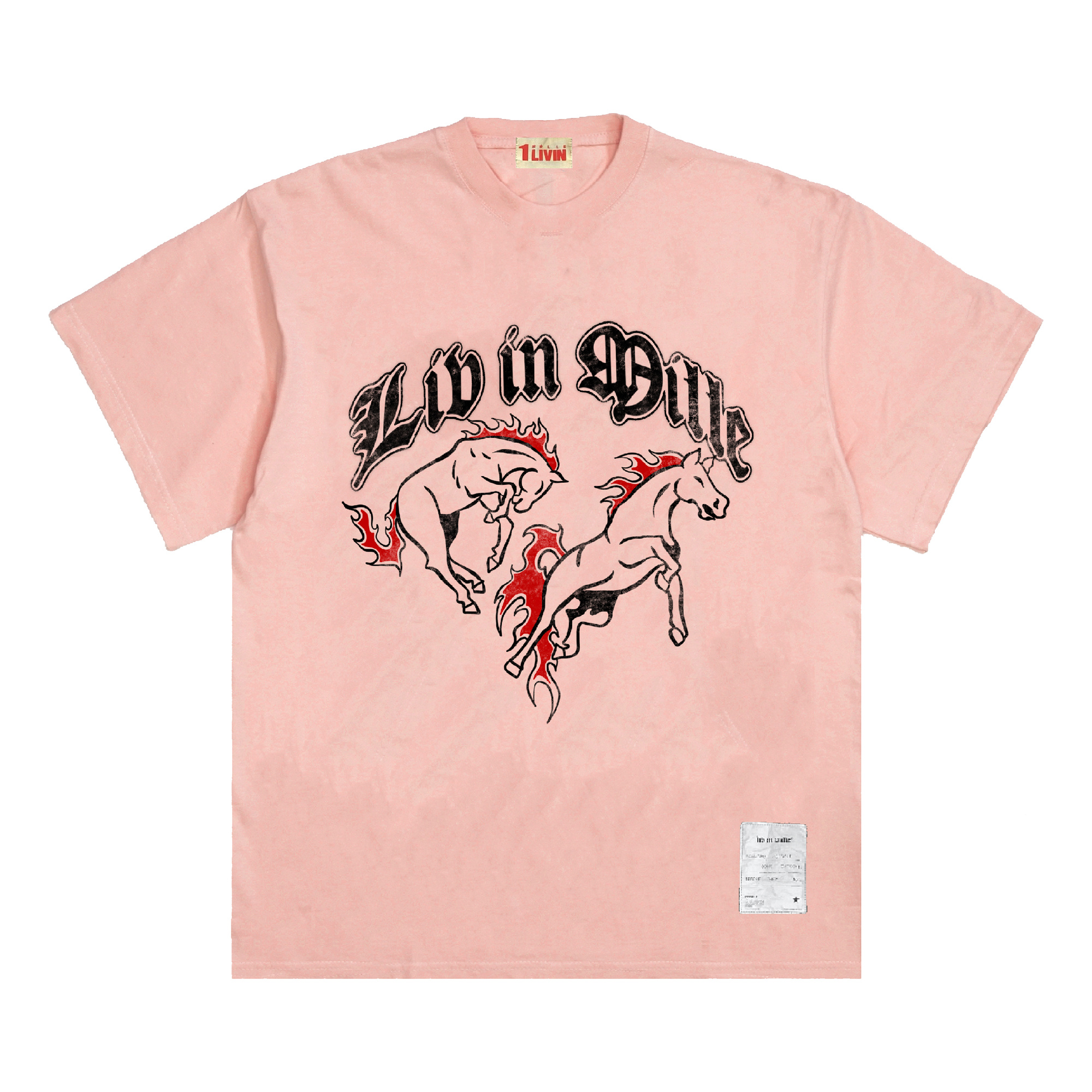 PEACH HORSE TEE - LIV IN MILLE