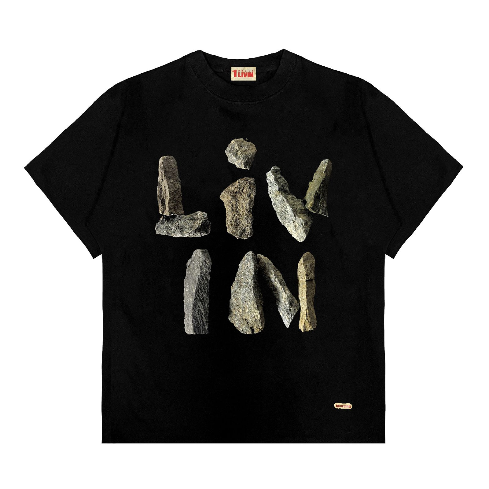 MILESTONE BLACK TEE - LIV IN MILLE