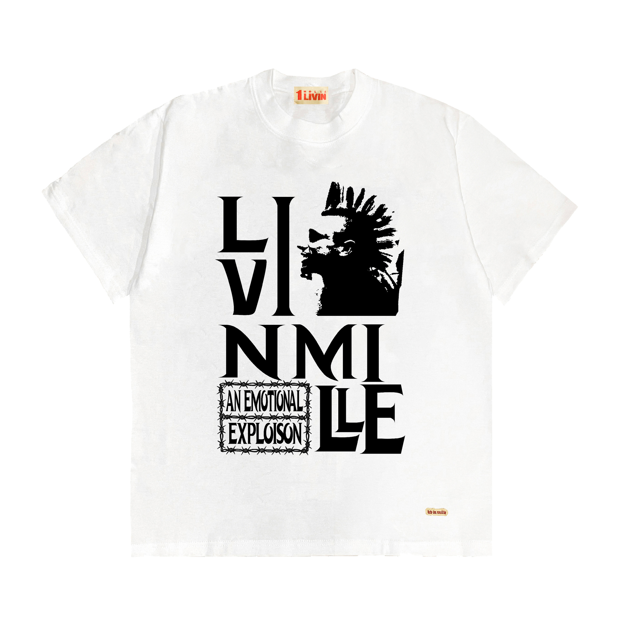 BOMB CITY WHITE TEE - LIV IN MILLE