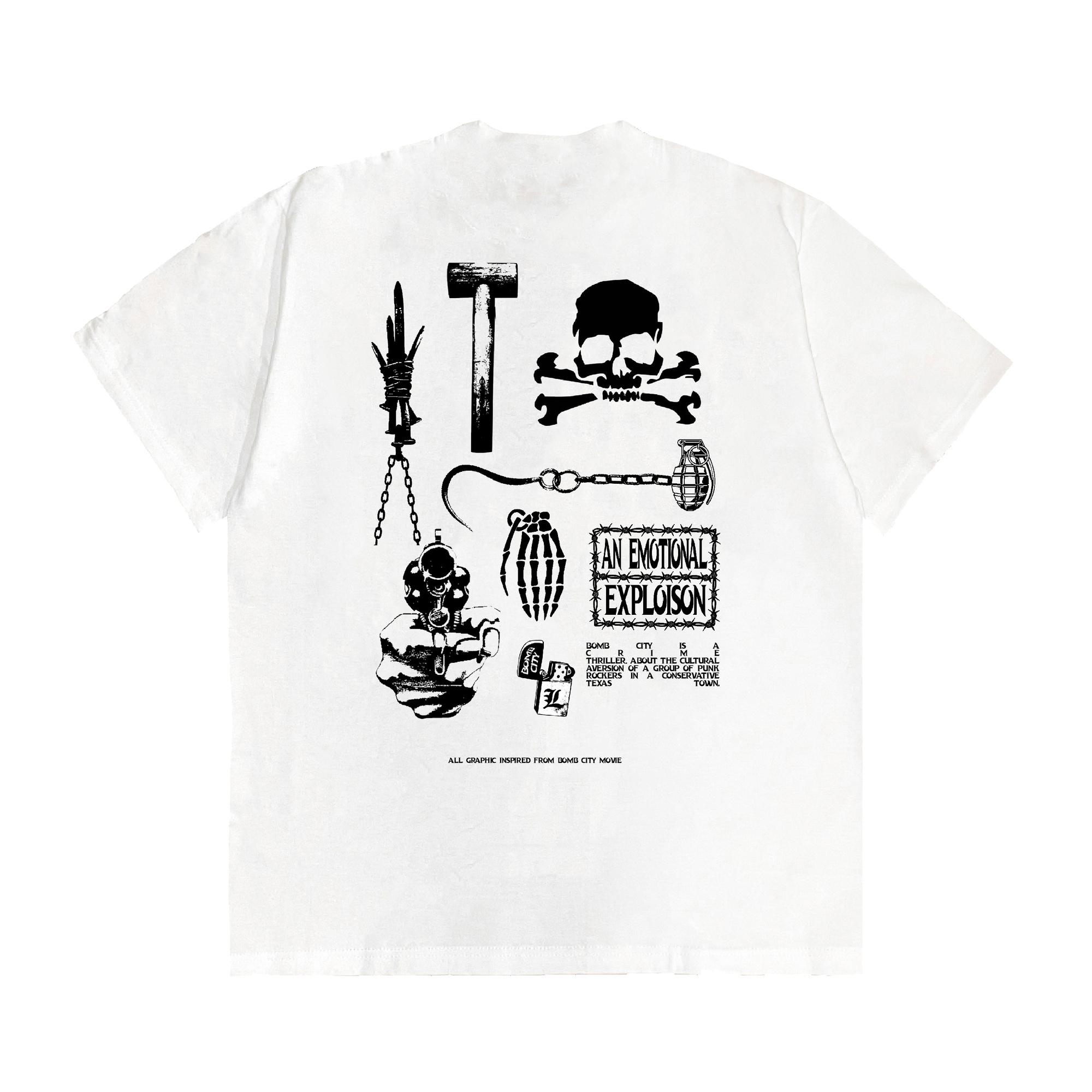 BOMB CITY WHITE TEE - LIV IN MILLE