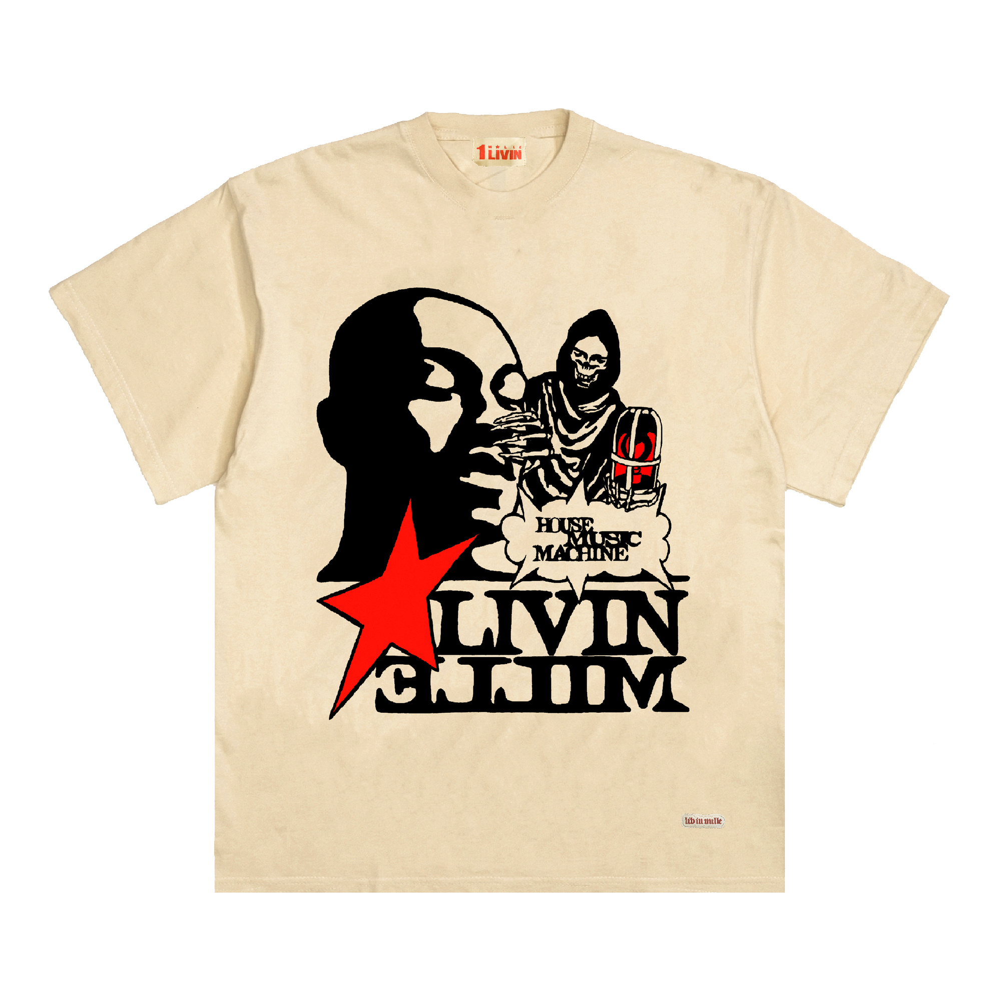 ENGINE BEIGE TEE - LIV IN MILLE