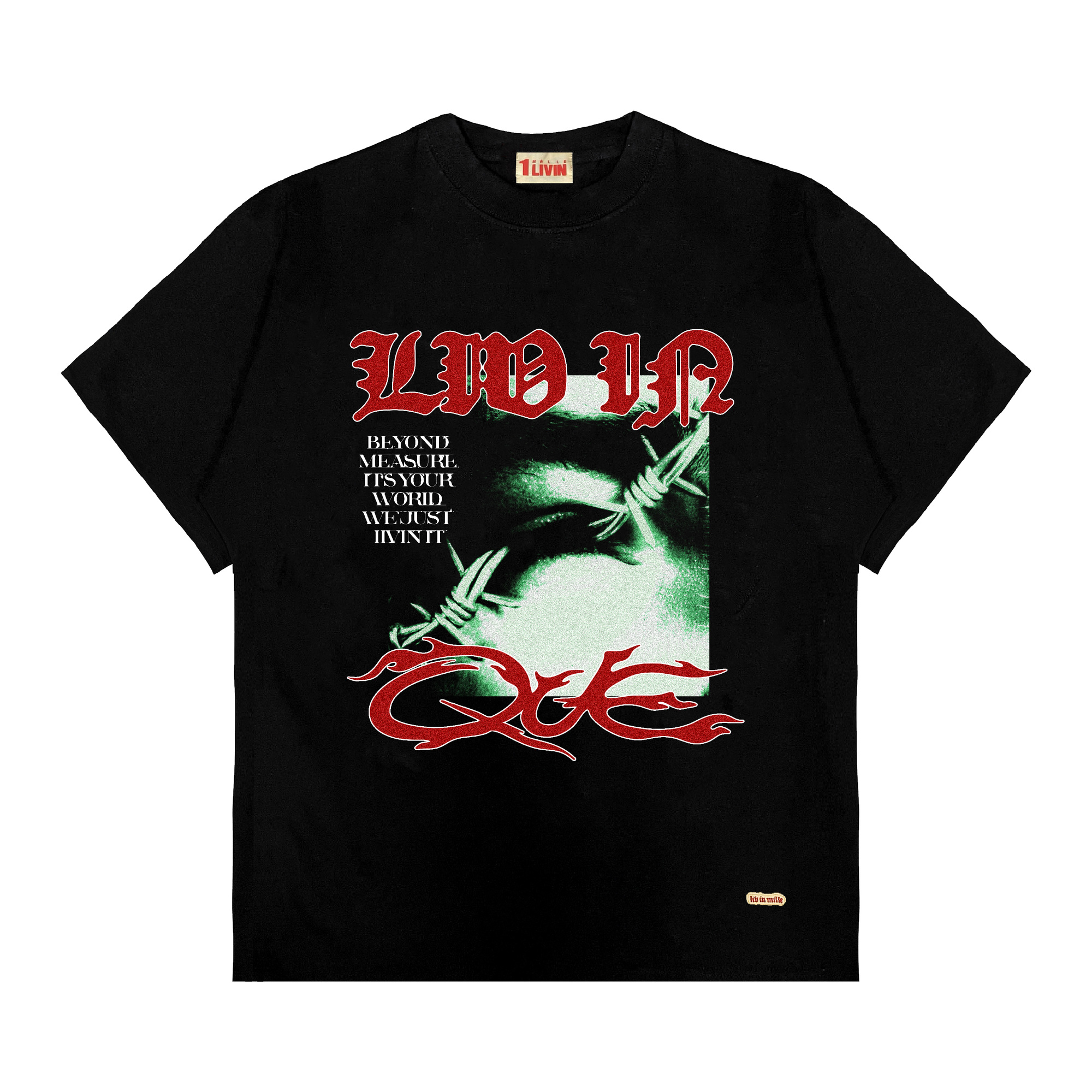 EDGY BLACK TEE - LIV IN MILLE
