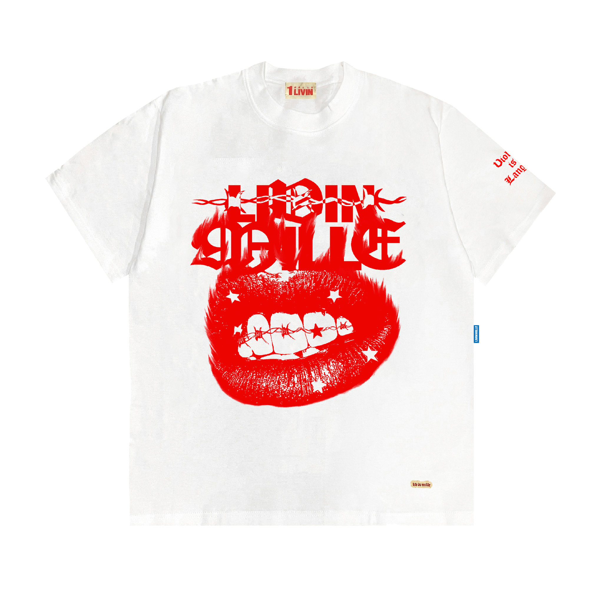 DEFIANT WHITE TEE - LIV IN MILLE