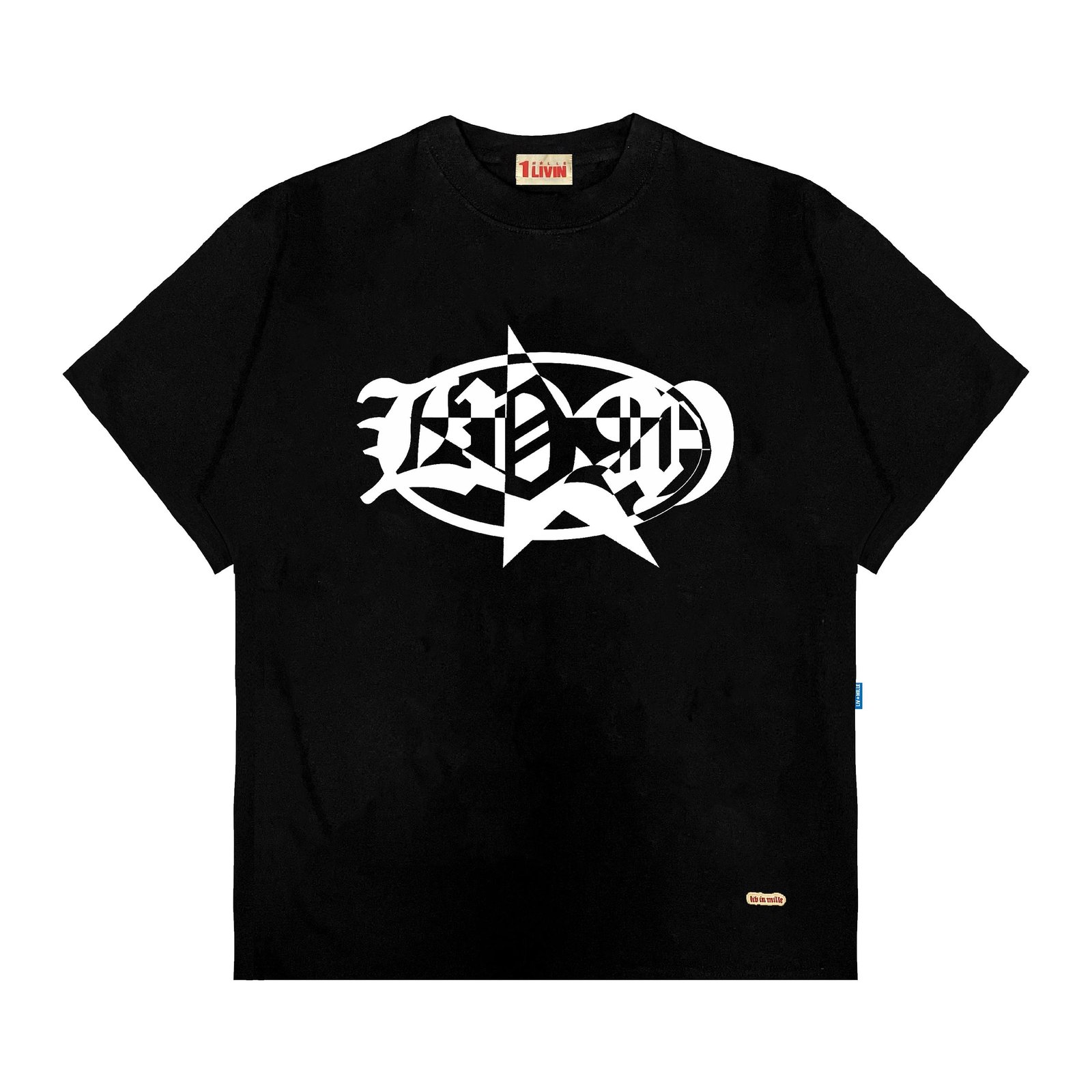 MEZZOTINT BLACK TEE - LIV IN MILLE - TO COOL TO BE CARELESS