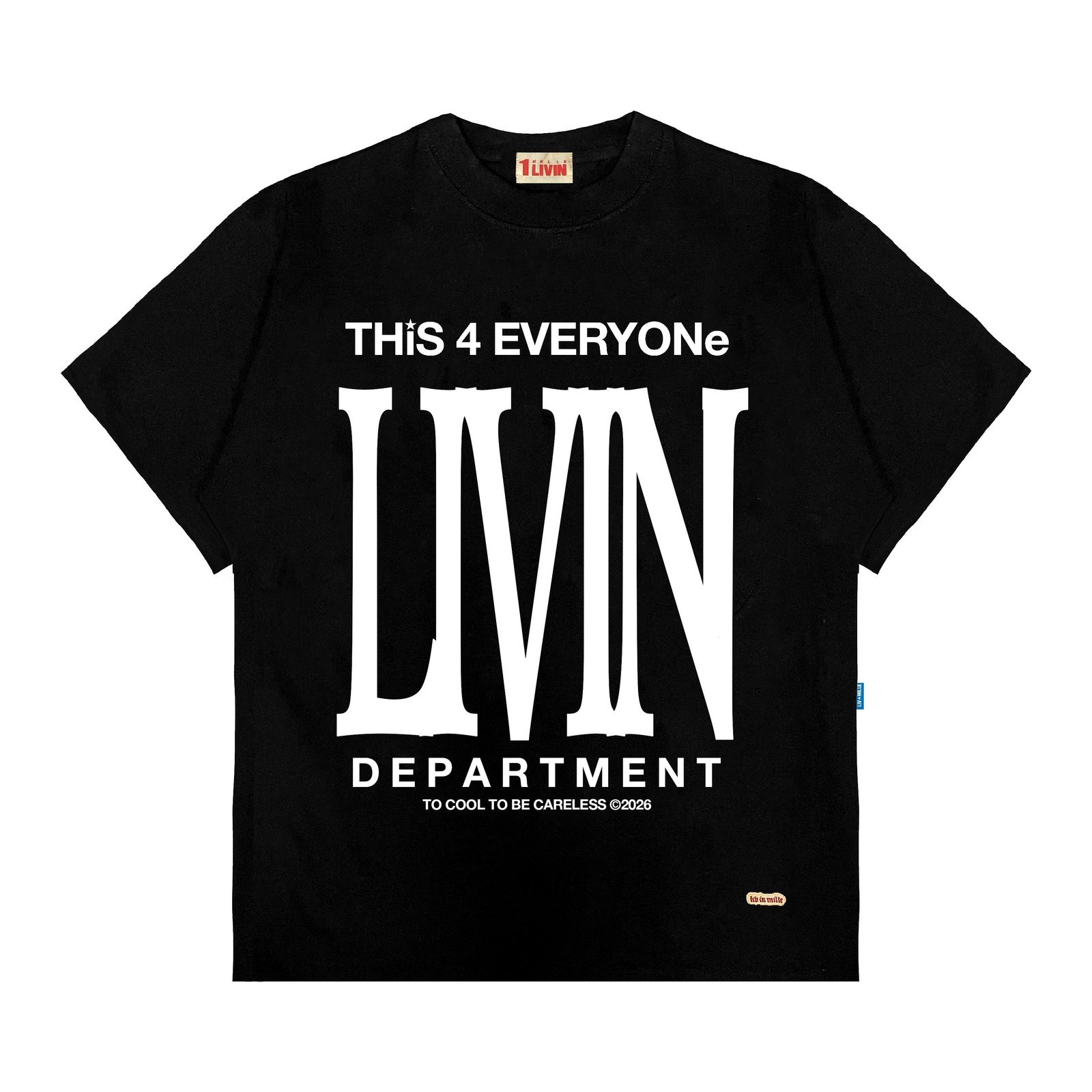 FLAW WHITE TEE - LIV IN MILLE - TO COOL TO BE CARELESS