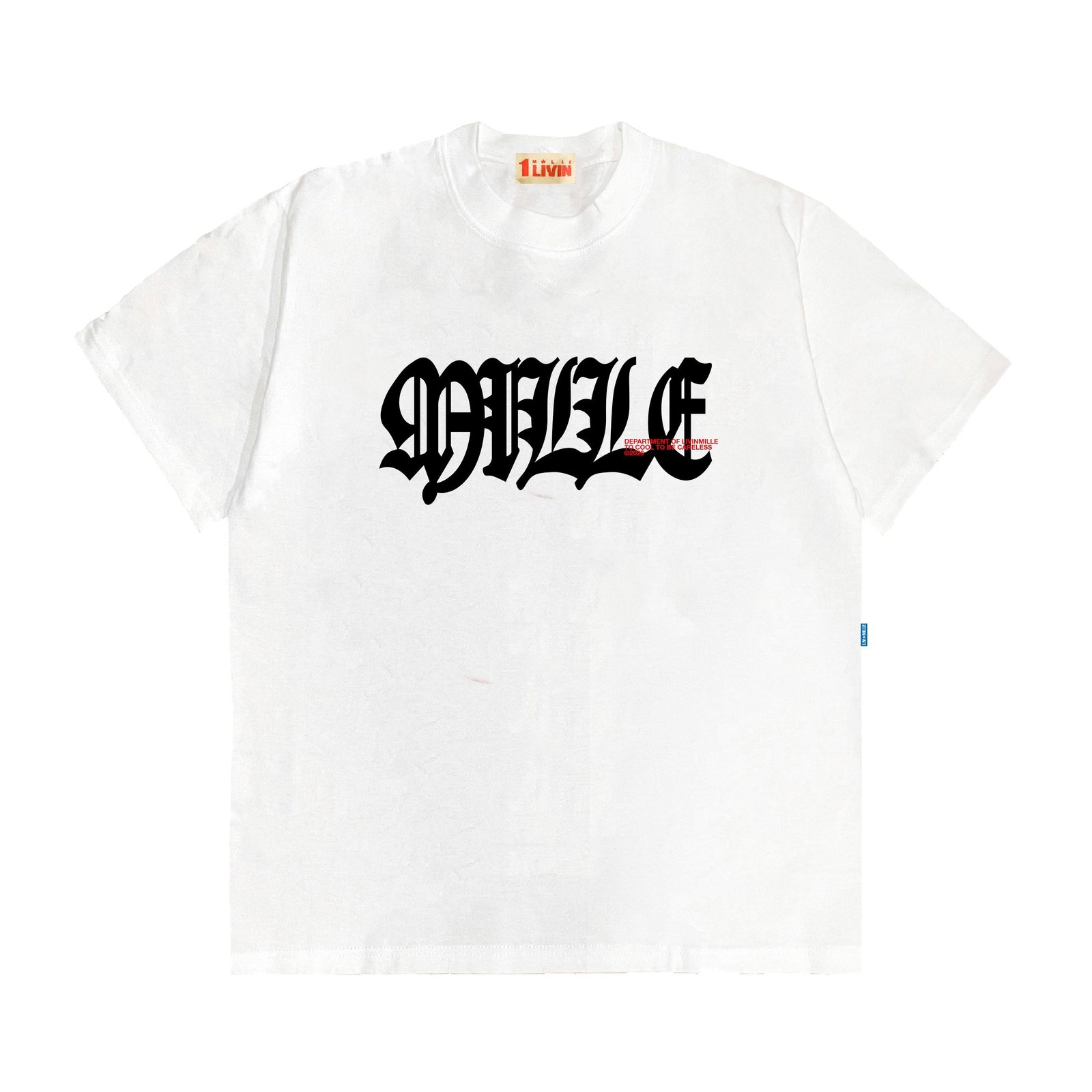 FLAW WHITE TEE - LIV IN MILLE - TO COOL TO BE CARELESS
