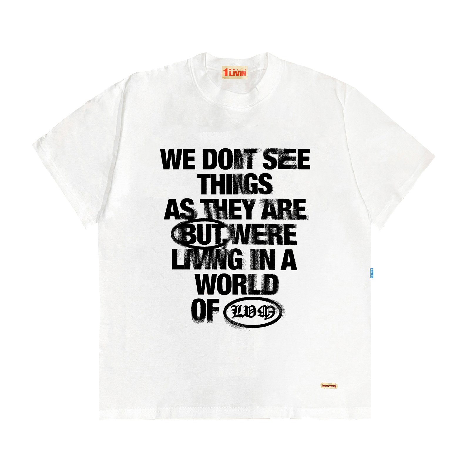 WORLD TEE WHITE - LIV IN MILLE - TO COOL TO BE CARELESS