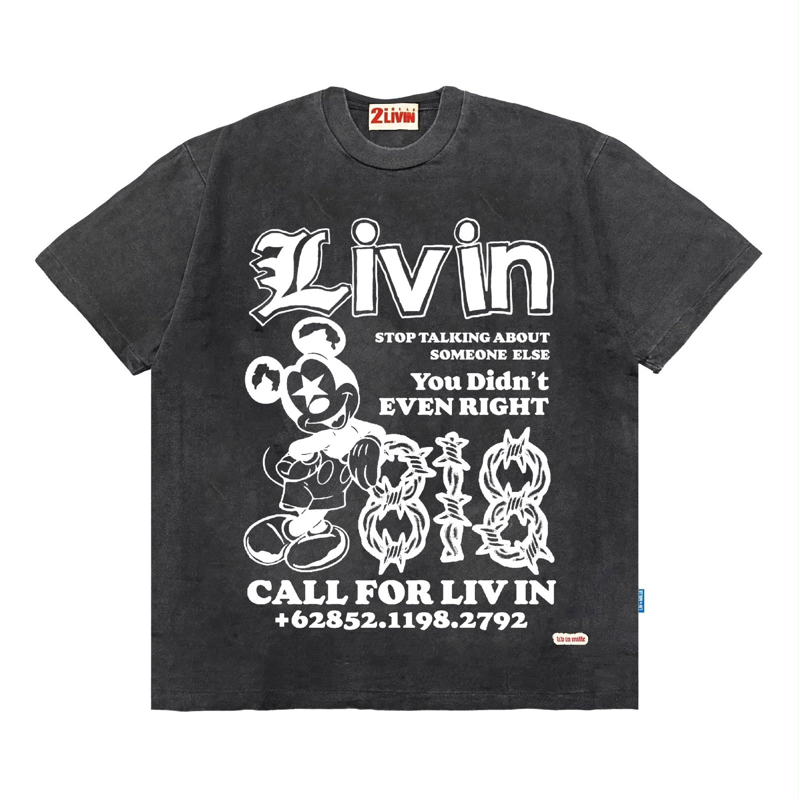 MOMENT RING BLACK TEE - LIV IN MILLE - TO COOL TO BE CARELESS